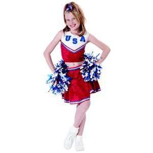  Patriotic Cheerleader Child Halloween Costume Size 10 12 