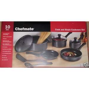  Chefmate 10 piece Cook and Strain Cookware Set Kitchen 