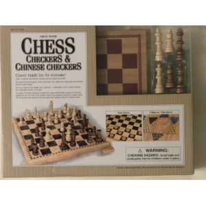    Solid Wood Chess, Checkers & Chinese Checkers Set Toys & Games