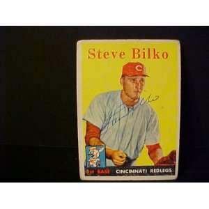  Steve Bilko Cincinnati Redlegs #346 1958 Topps Autographed 