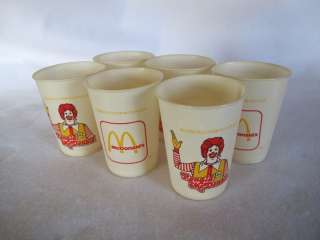 Vintage Set of 6 RONALD McDONALD Dixie Mira Glaze Drink Cups  