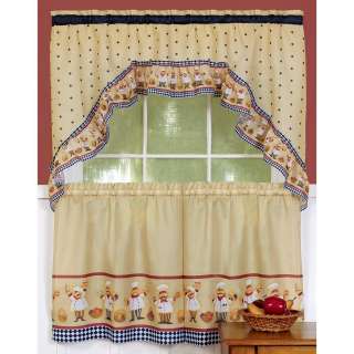 CUCINA ITALIAN CHEF THEME CURTAINS AND SWAG SET  