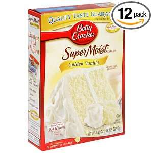 Betty Crocker Supermoist Cake Mix, Golden Vanilla, 18.25 Ounce Boxes 