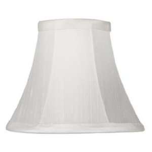   White Dupioni Silk Bell Lamp Shade 3x6x5 (Clip On)