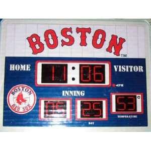  Boston Red Sox Scoreboard Temperature LED Clock 