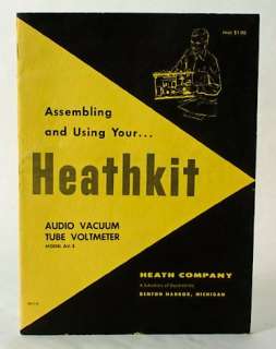 Original Heathkit Manual AV 3 Audio Vacuum Tube Voltmeter. The 