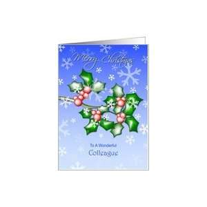  Merry Christmas Colleague   Holly Berries Card Health 