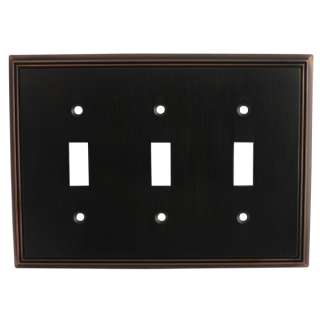 Oil Rubbed Bronze Triple Toggle Decorative Wall Switchplate Cover 