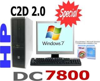   Desktop PC Computer Core 2 Duo 2.0 80GB COMPLETE W/LCD WINDOWS 7 SALE
