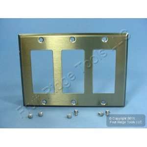 Cooper ANTIMICROBIAL 3 Gang Stainless Steel Decorator Wallplate Cover 
