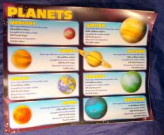   planetary comparison information. eg  distance from sun, orbits etc