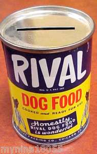 Vintage Rival Dog Food Metal Bank  