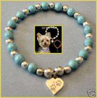 Turquoise Silver Glass Collar Pet Dog Jewelry  