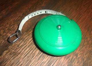 Vintage DEAN Measureing Tape Green Plastic Made in ENG  