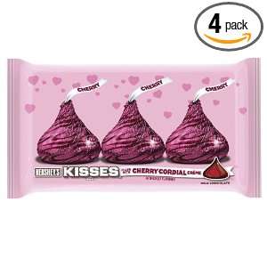   Kisses Filled with Cherry Cordial Crème, 10 Ounce Bags (Pack of 4