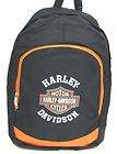 Licensed Harley Davidson Black / Orange Backpack HD