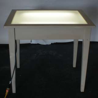 Vintage Drafting Light Table Desk Wood Glass  