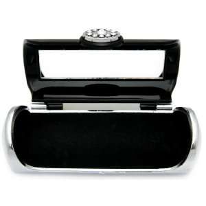  Swarovski Crystal Lip Stick Holder Black with Mini Mirror Beauty