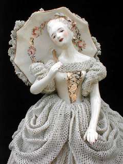 Vintage Dresden Style Lady Figurine  