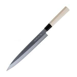  Yanagiba Kitchen Knife, 9.40 in. Damascus, White Magnolia 