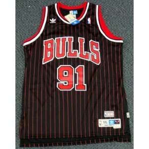 Dennis Rodman Autographed Chicago Bulls Black Jersey PSA/DNA #K32243