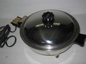 Luster craft stainless steel electric skillet fry pan West Bend 