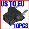 10pcs US to EU AC Power Plug Travel Converter Adapter Adaptor Charger 