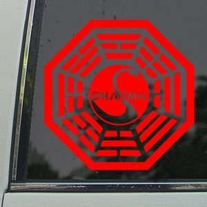  LOST DHARMA INITIATIVE Red Decal SWAN STATION Car Red 