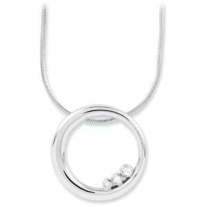   White Ice Sterling Silver Genuine Diamond Mod Circle Necklace Jewelry
