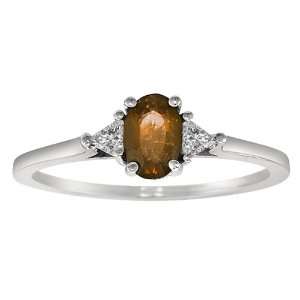   Diamond & Oval Citrine Ring (1 cttw, H I, SI) Size 11 Jewelry