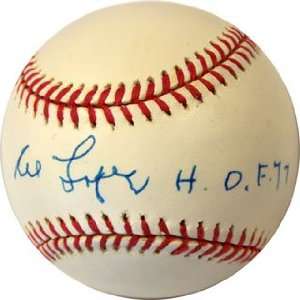 Al Lopez Autographed Baseball HOF 77 (James Spence Authenticated)