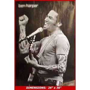 BEN HARPER Live Black & White 24x36 Poster