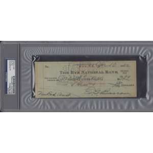 Ed Barrow HOF Yankees signed autographed check PSA/DNA