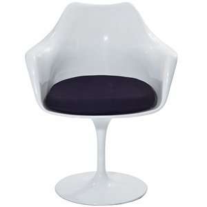  Eero Saarinen Style Tulip Arm Chair with Black Cushion 