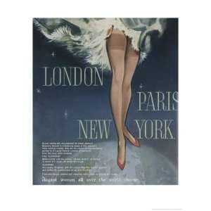  1960s Tights London Paris New York Giclee Poster Print 