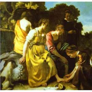 Hand Made Oil Reproduction   Jan Vermeer   50 x 48 inches   Diana and 