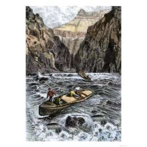 John Wesley Powells Grand Canyon Expedition Running Rapids on the 