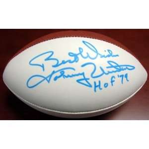 Johnny Unitas Autographed Ball   Best Wishes & HOF 79 PSA DNA #H45051 