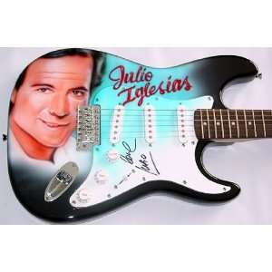 Julio Iglesias Autographed Signed Airbrush Guitar & Proof PSA/DN