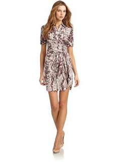 Andrew Marc   Military Inspired Printed Dress