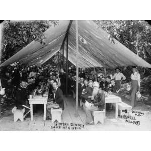  1893 Sunday dinner, Camp McKibbin, Marshall Hall