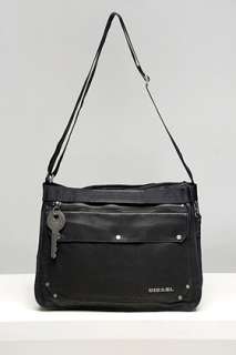 Diesel Euphoria Black Leather Side Bag for men  