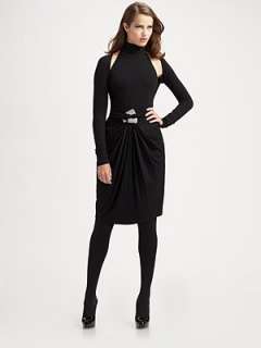 Donna Karan   Cold Shoulder Wrap Dress    