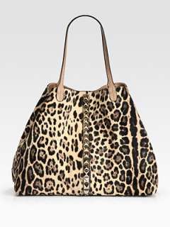 Valentino   Va Voom Studded Leopard Print Calf Hair Tote Bag   Saks 