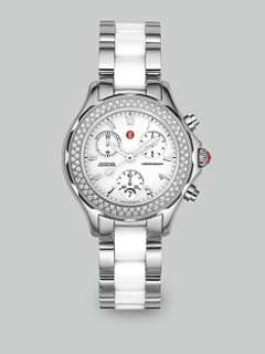 Michele Watches   Tahitian Diamond Ceramic & Stainless Steel Watch 