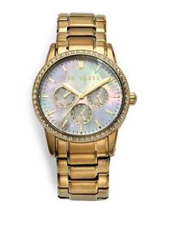 Ted Baker   Crystal Accented Mother Of Pearl Multi Function Watch 
