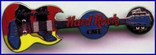 Hard Rock MEMPHIS ELVIS Blue Suede Shoes on Guitar Pin  
