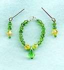LINHILL BARBIE DOLL JEWELRY EMERALD GREEN & YELLOW CRYS