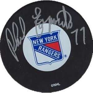 Phil Esposito Autographed Puck   Autographed NHL Pucks