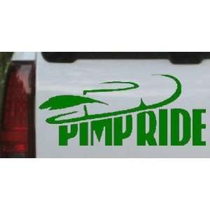 Pimp Ride Funny Car Window Wall Laptop Decal Sticker    Dark Green 